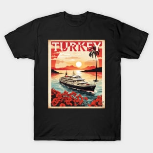 Turkey Sunset Vintage Retro Travel Tourism T-Shirt